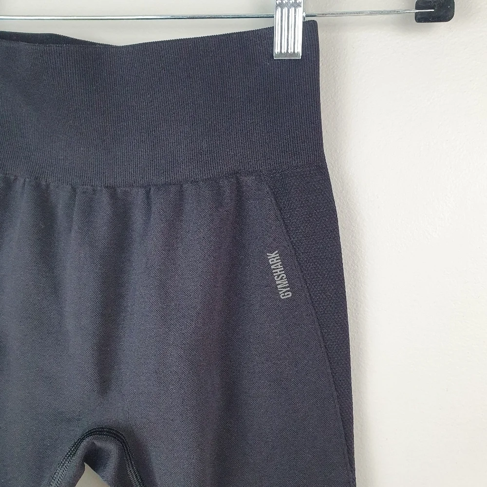 GYMSHARK 8 Inch Bike Shorts‎ High Waist Butt Contour Black Women's Size S
